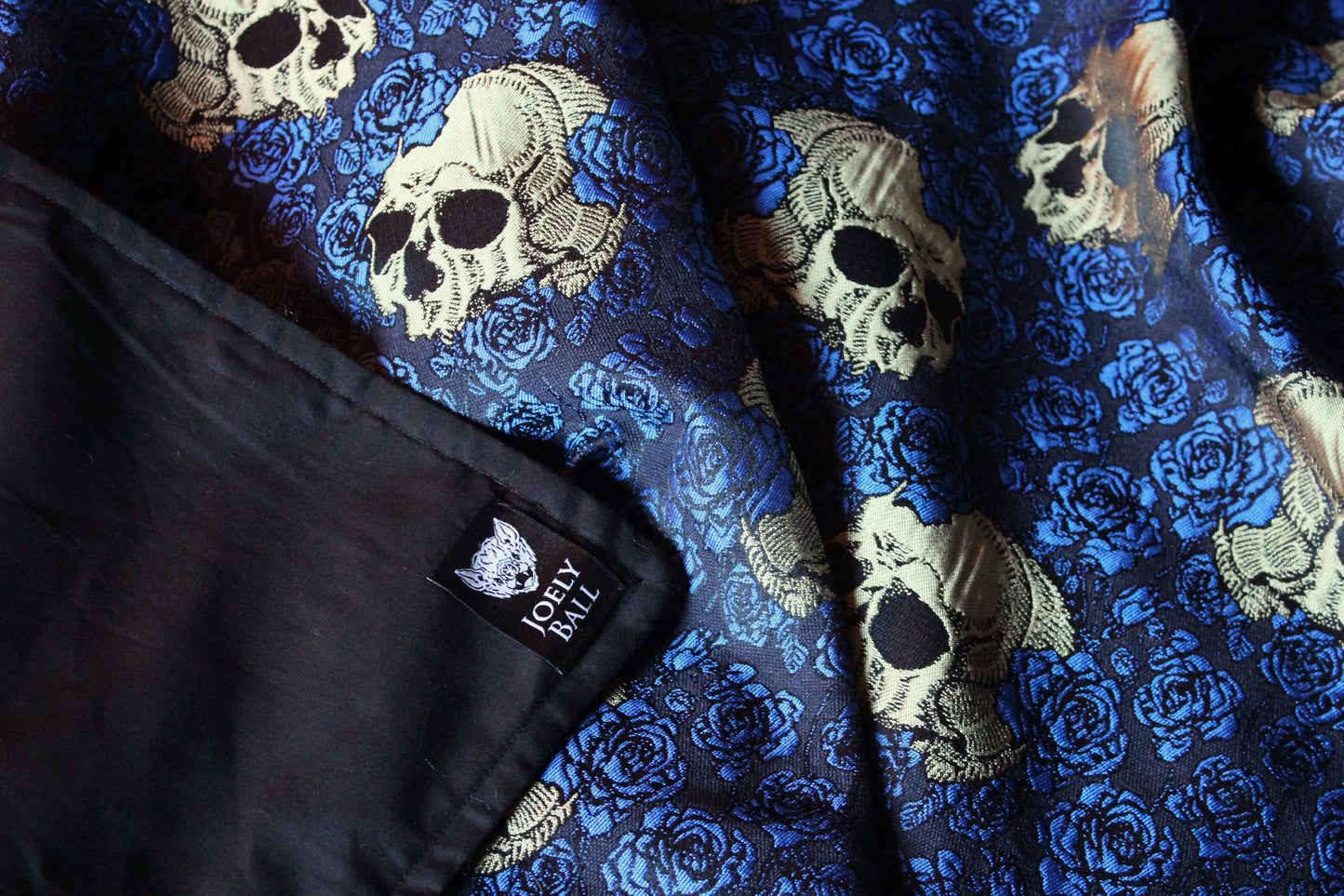 Royal Blue Queen of Skulls Throw