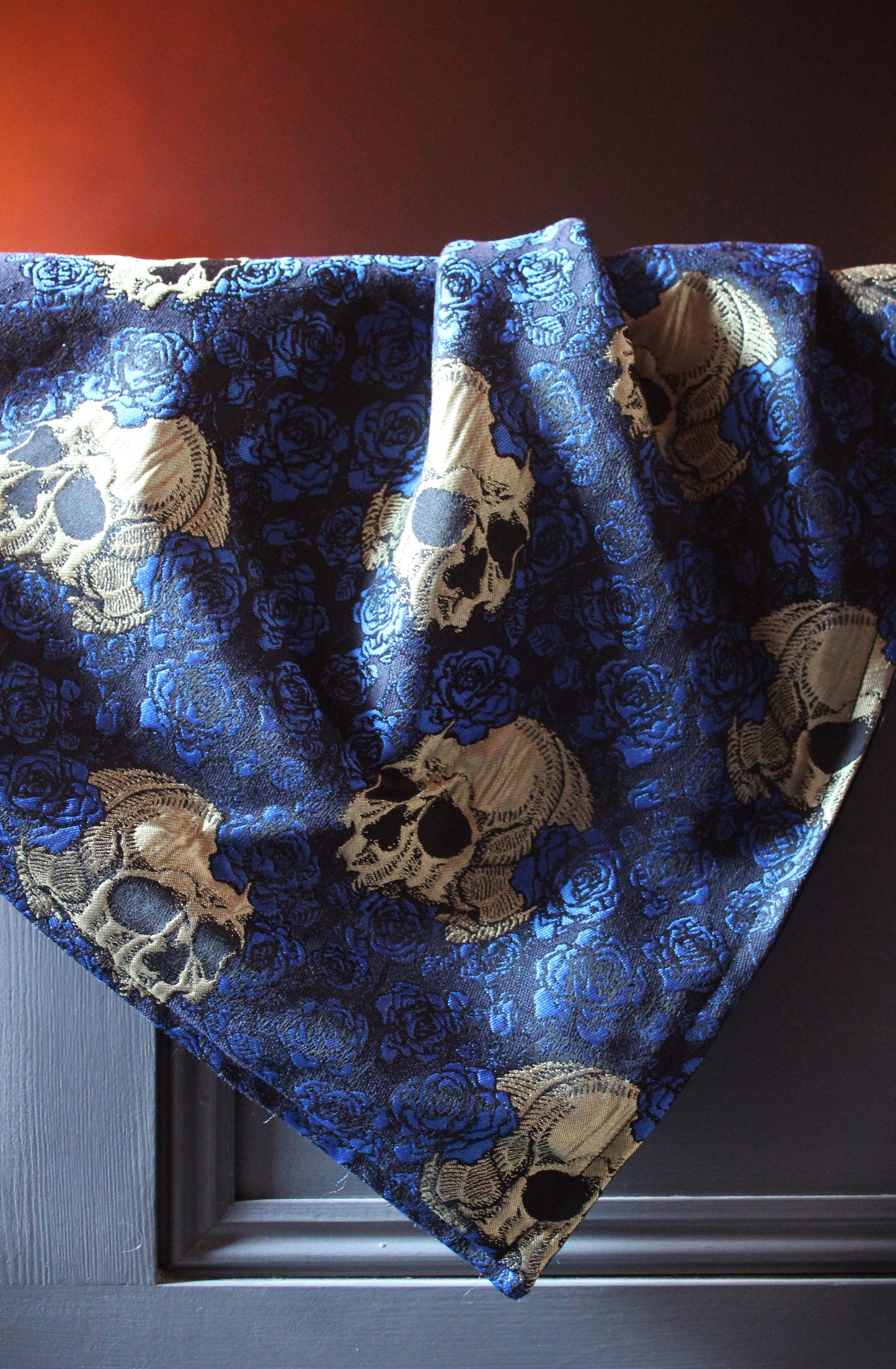 Royal Blue Queen of Skulls Throw