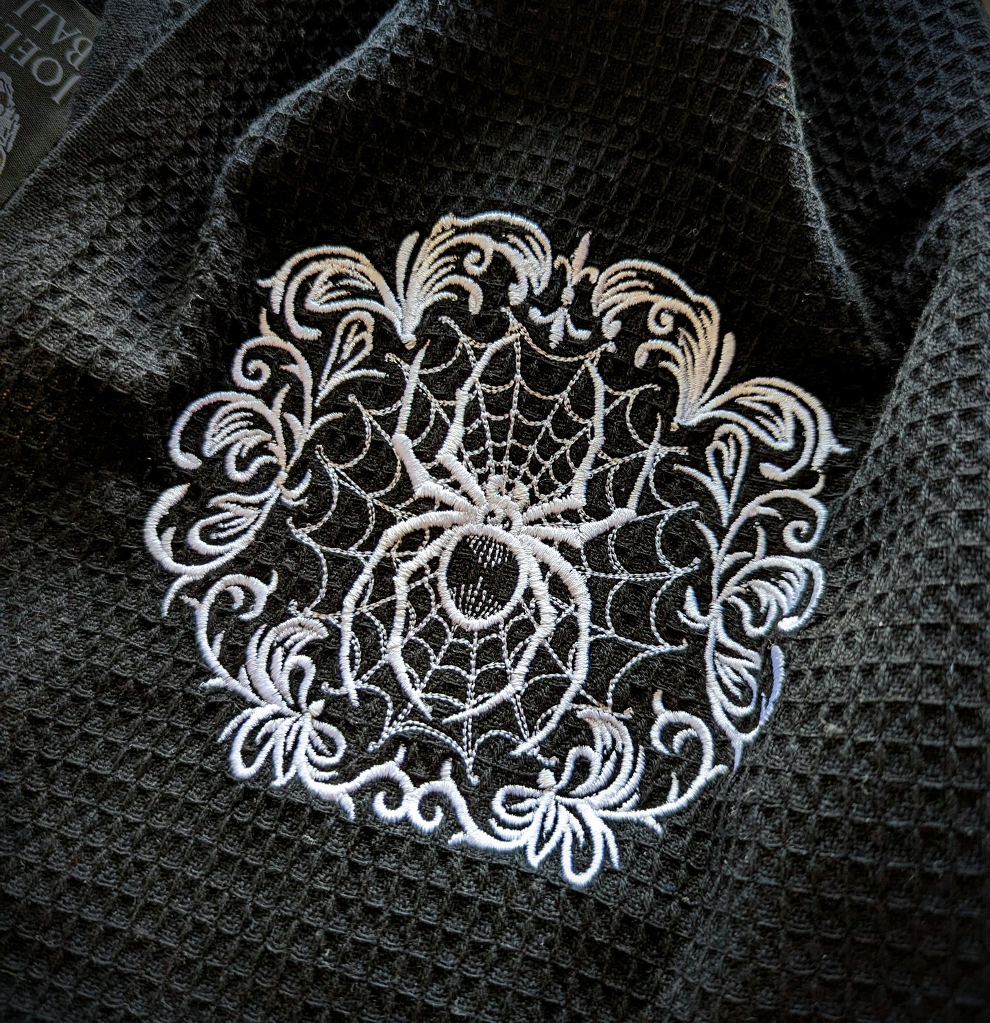 Gothic Spider Cameo Embroidered Tea Towel