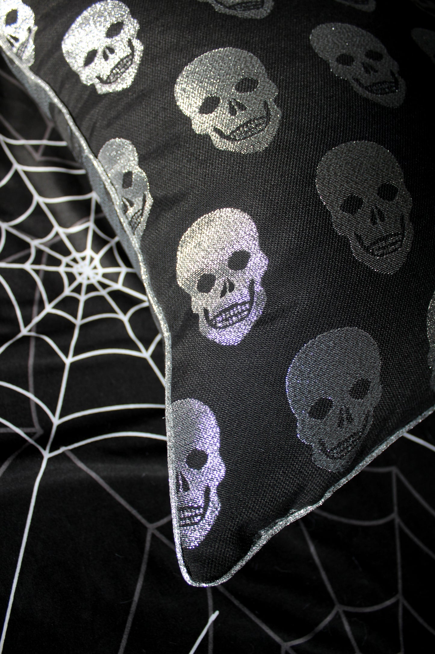 Silver Skull Tapestry Cushion