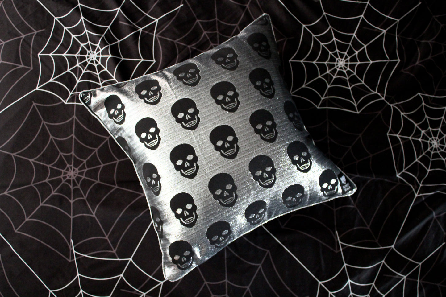 Silver Skull Tapestry Cushion