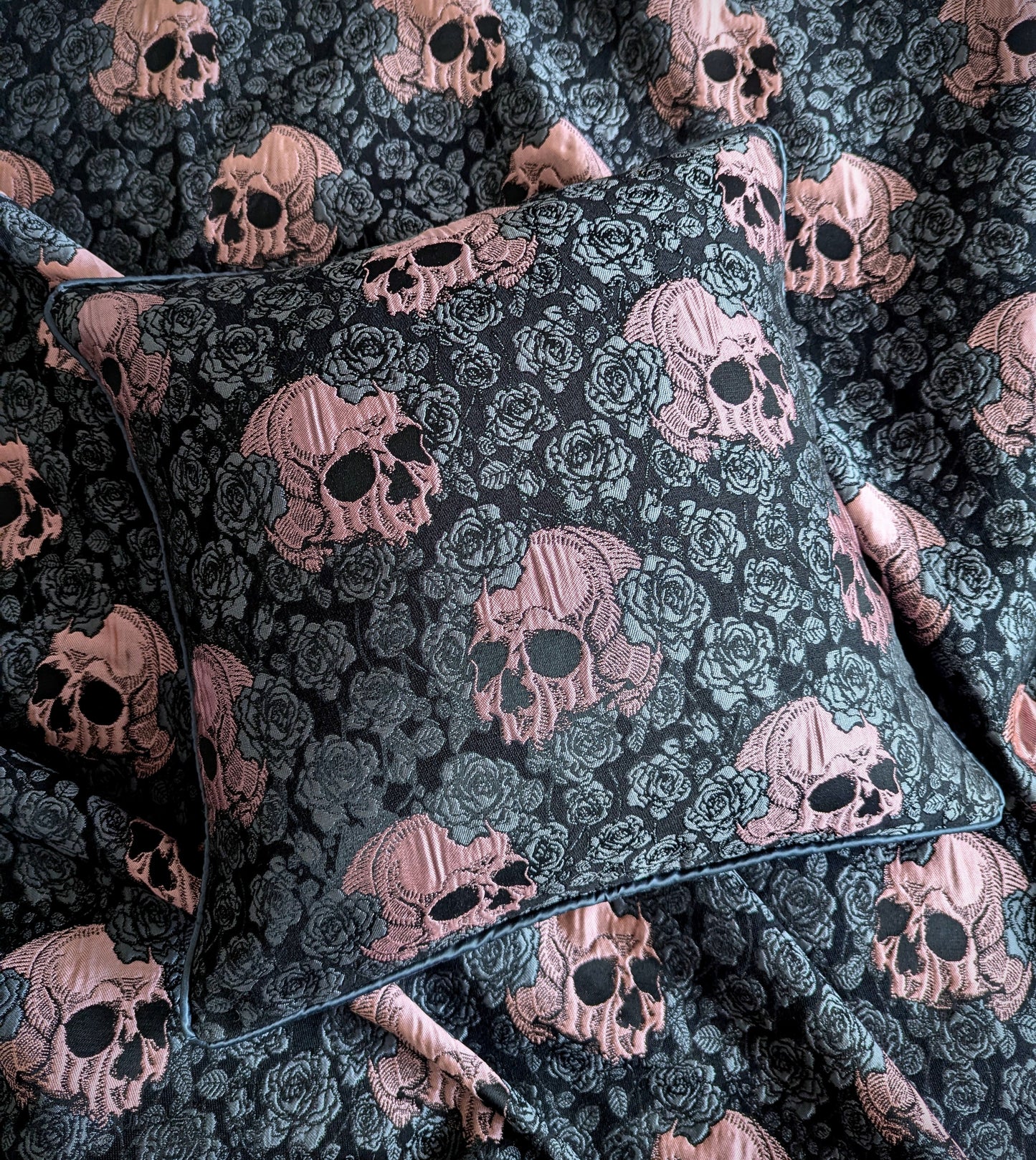 Queen of Skulls Jacquard Cushion