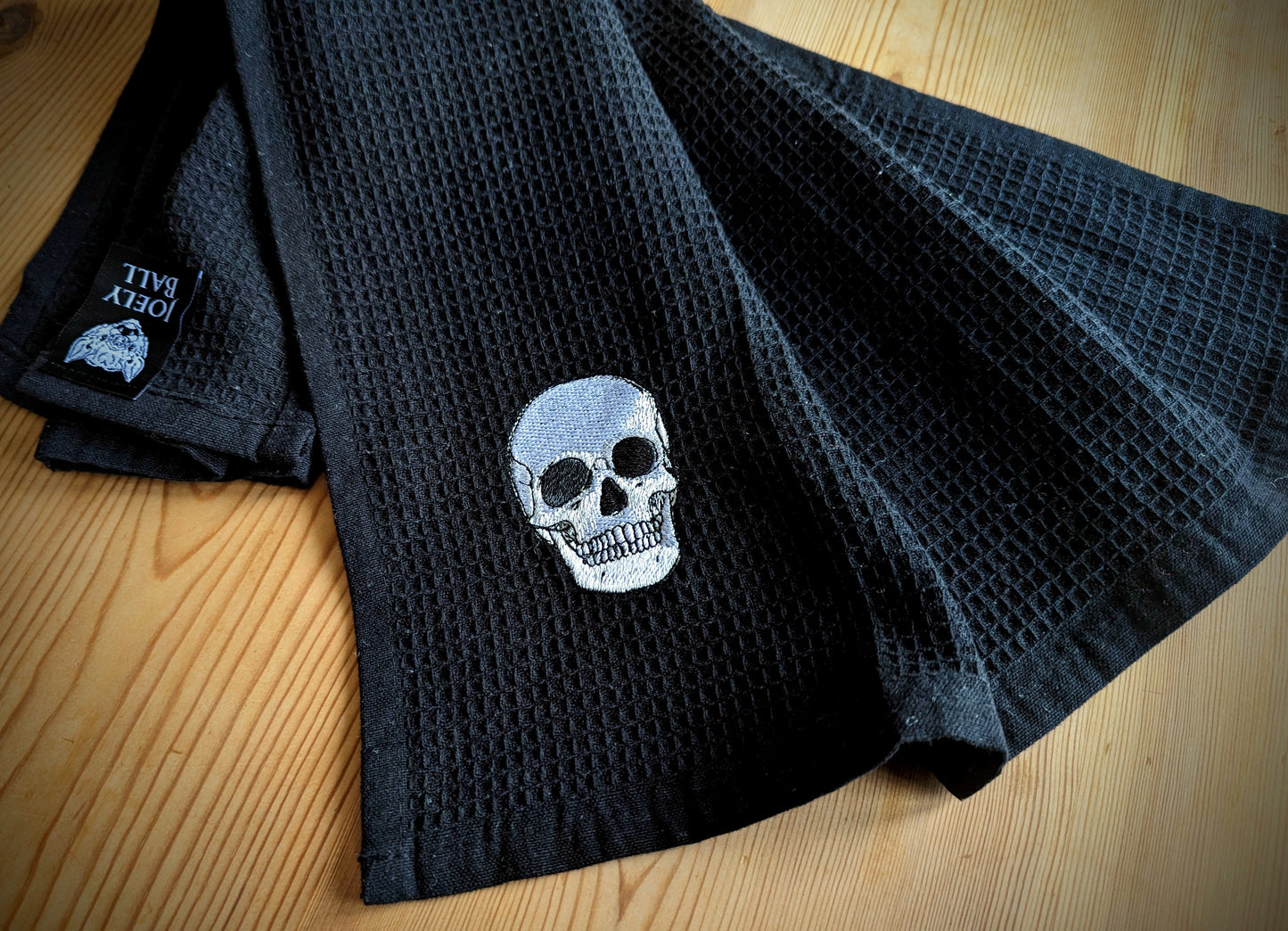 Skull Embroidered Tea Towel