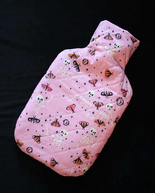 Pink Skeles Hot Water Bottle