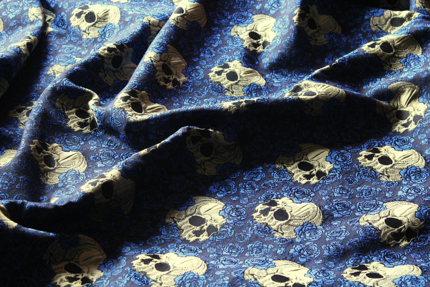 Royal Blue Queen of Skulls Throw